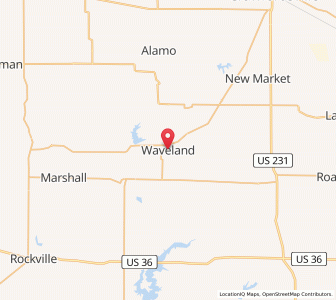 Map of Waveland, Indiana