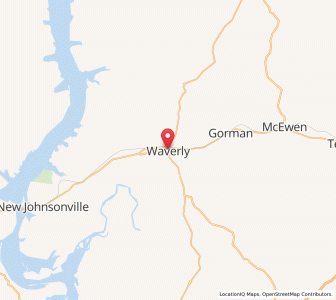 Map of Waverly, Tennessee