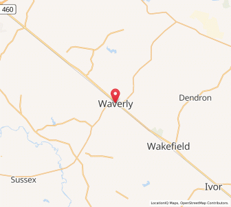 Map of Waverly, Virginia