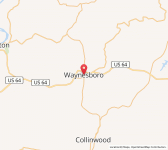 Map of Waynesboro, Tennessee