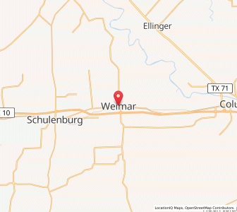 Map of Weimar, Texas