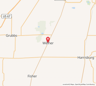 Map of Weiner, Arkansas