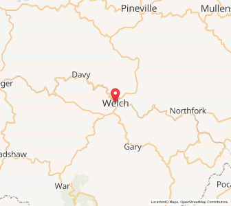 Map of Welch, West Virginia