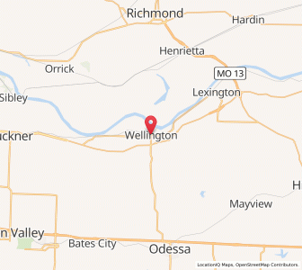 Map of Wellington, Missouri