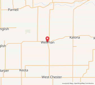 Map of Wellman, Iowa