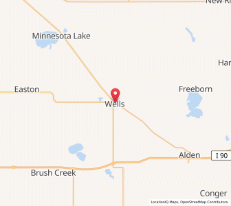 Map of Wells, Minnesota
