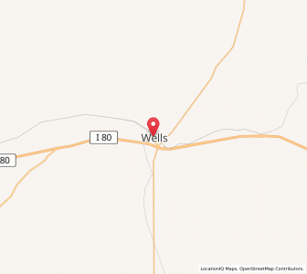 Map of Wells, Nevada