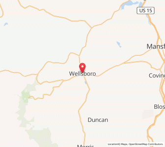 Map of Wellsboro, Pennsylvania