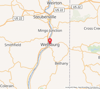 Map of Wellsburg, West Virginia