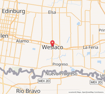 Map of Weslaco, Texas