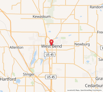 Map of West Bend, Wisconsin
