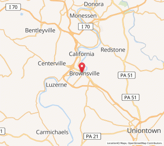 Map of West Brownsville, Pennsylvania