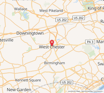 Map of West Chester, Pennsylvania