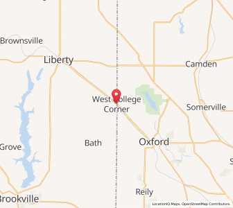 Map of West College Corner, Indiana