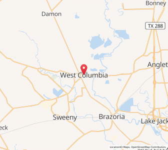 Map of West Columbia, Texas