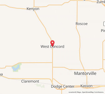 Map of West Concord, Minnesota