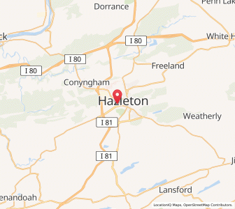Map of West Hazleton, Pennsylvania