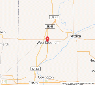 Map of West Lebanon, Indiana