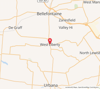 Map of West Liberty, Ohio