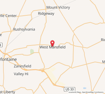 Map of West Mansfield, Ohio