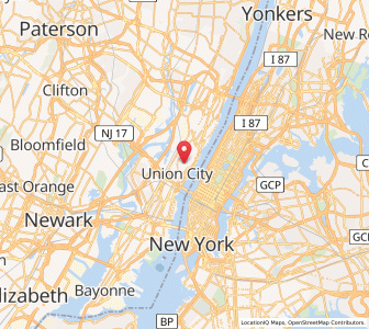 Map of West New York, New Jersey