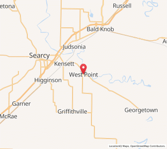 Map of West Point, Arkansas