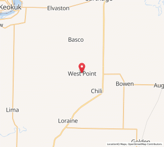 Map of West Point, Illinois