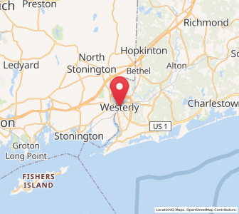 Map of Westerly, Rhode Island
