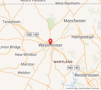 Map of Westminster, Maryland
