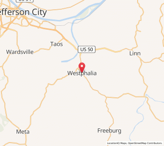 Map of Westphalia, Missouri