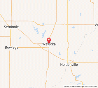 Map of Wewoka, Oklahoma