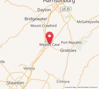 Map of Weyers Cave, Virginia