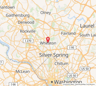 Map of Wheaton, Maryland