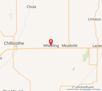 Map of Wheeling, Missouri