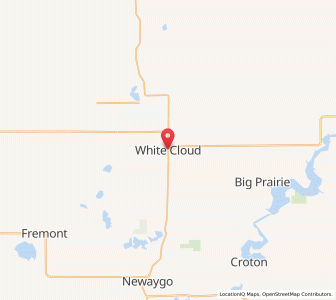 Map of White Cloud, Michigan