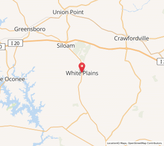 Map of White Plains, Georgia