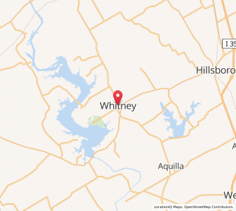 Map of Whitney, Texas