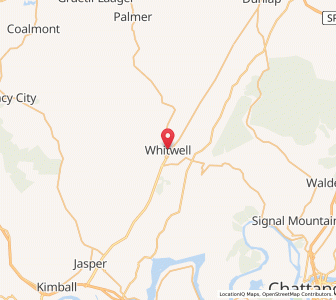 Map of Whitwell, Tennessee