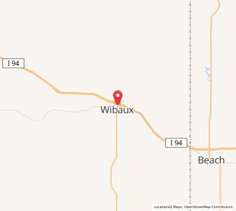 Map of Wibaux, Montana
