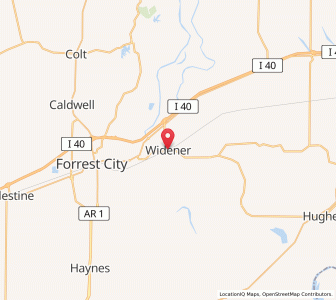 Map of Widener, Arkansas