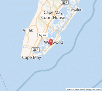 Map of Wildwood Crest, New Jersey