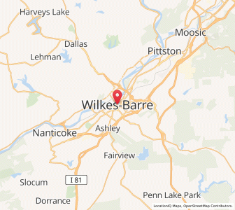 Map of Wilkes-Barre, Pennsylvania