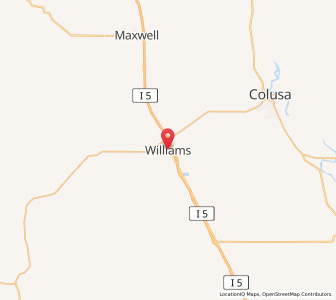 Map of Williams, California
