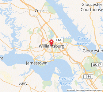 Map of Williamsburg, Virginia