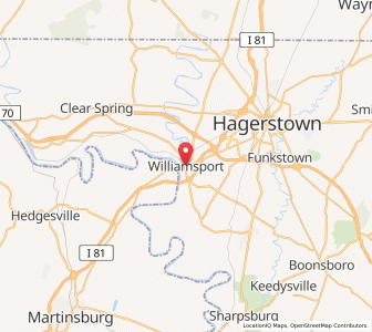 Map of Williamsport, Maryland