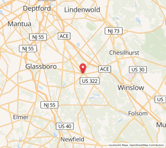 Map of Williamstown, New Jersey