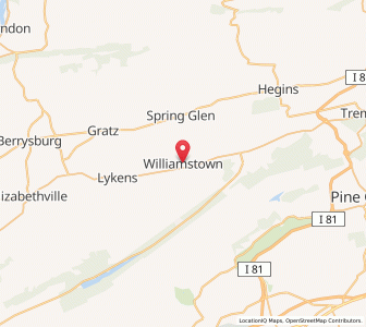 Map of Williamstown, Pennsylvania