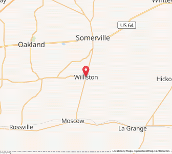 Map of Williston, Tennessee