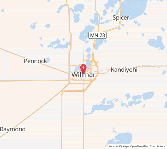 Map of Willmar, Minnesota