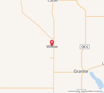 Map of Willow, Oklahoma